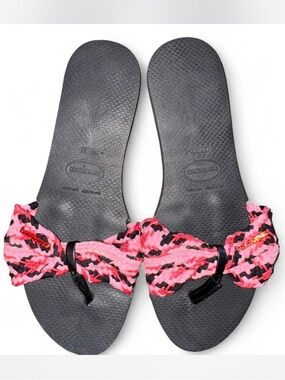 Havaianas 11 / 12 Wide Flip Flops Sandals Link Woven Braided Slides Women
